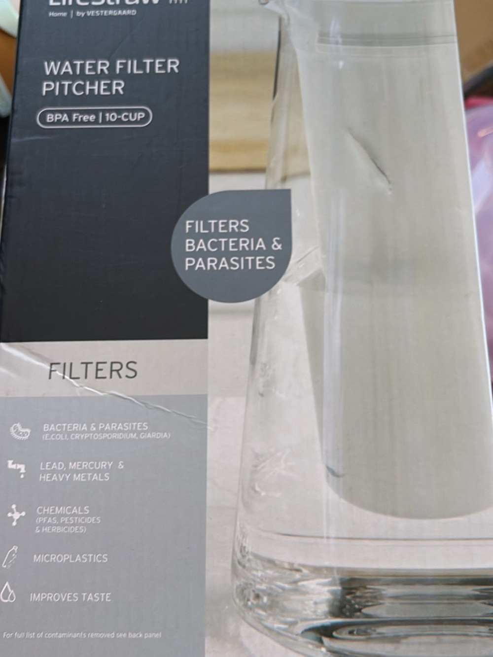 Lifestraw Water Filter Pitcher - Clear/White